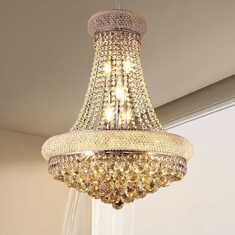 Crystal Chandelier Lighting for Dining Room Modern, Crystal Chandelier Ceiling Light French Empire Crystal Chandelier