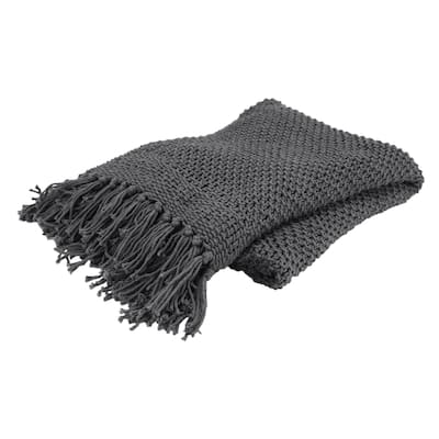 Rizzy Home Knitted Solid Color Throw, 50"X60"