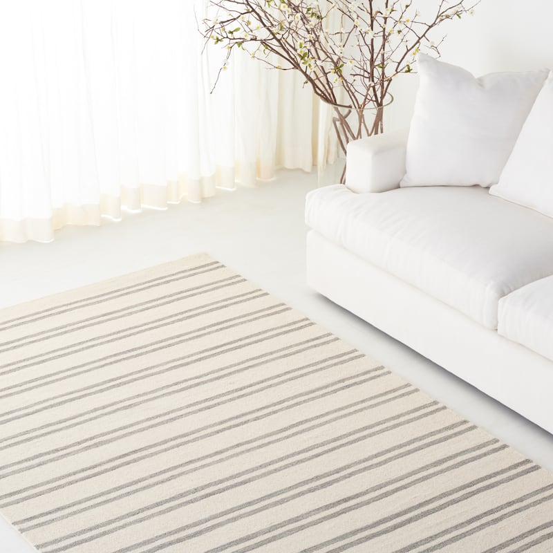SAFAVIEH Handmade Lauren Ralph Lauren Sesselia Wool Rug - 3' x 5' - Ivory/Grey