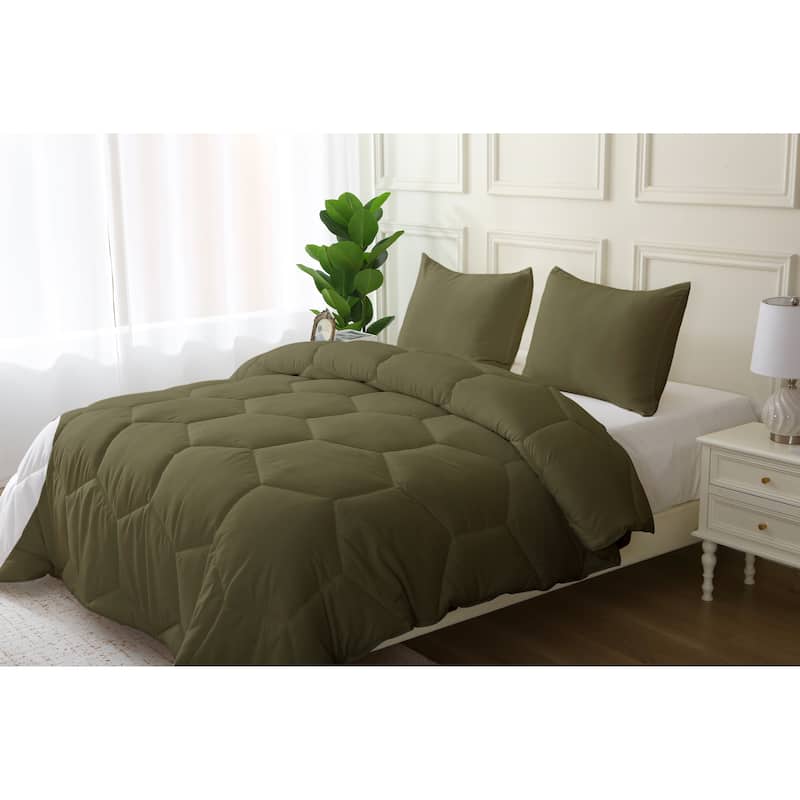 Better Style Home Oversized Microfiber Honeycomb Comforter Sets