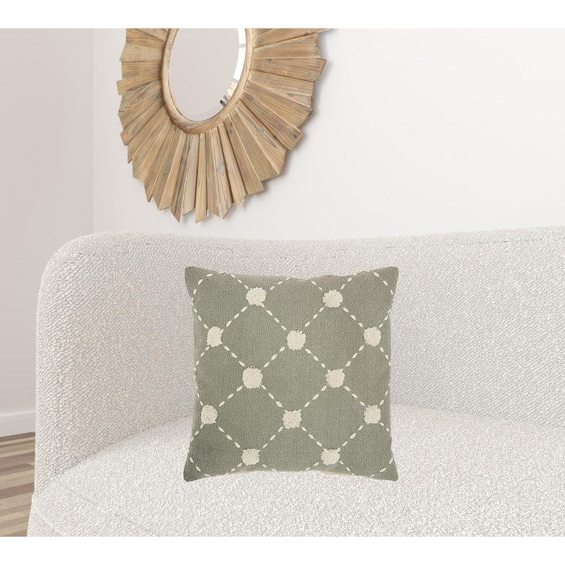 HomeRoots Glamorous Handcrafted Sage Accent Throw Pillow