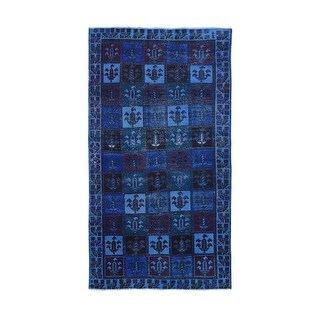 Shahbanu Rugs Midnight Blue, Overdyed Persian Bakhtiari with Garden ...