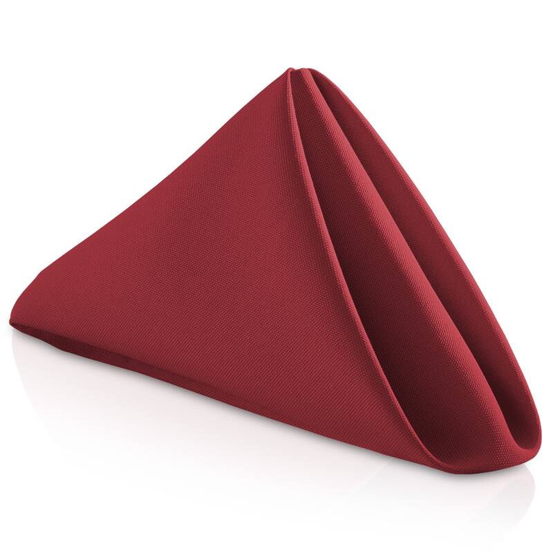 12 Pack 20 Inch Polyester Cloth Dinner Napkins for Party Restaurant - Burgundy
