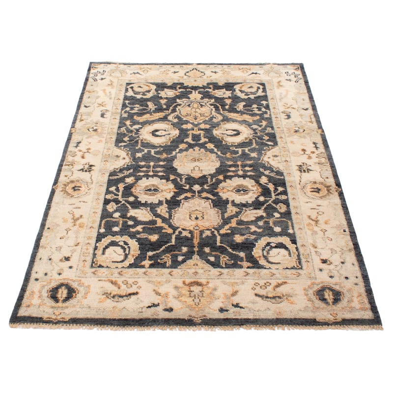 ECARPETGALLERY Hand-knotted Jules Serapi Dark Navy Wool Rug - 6'0 x 8'10