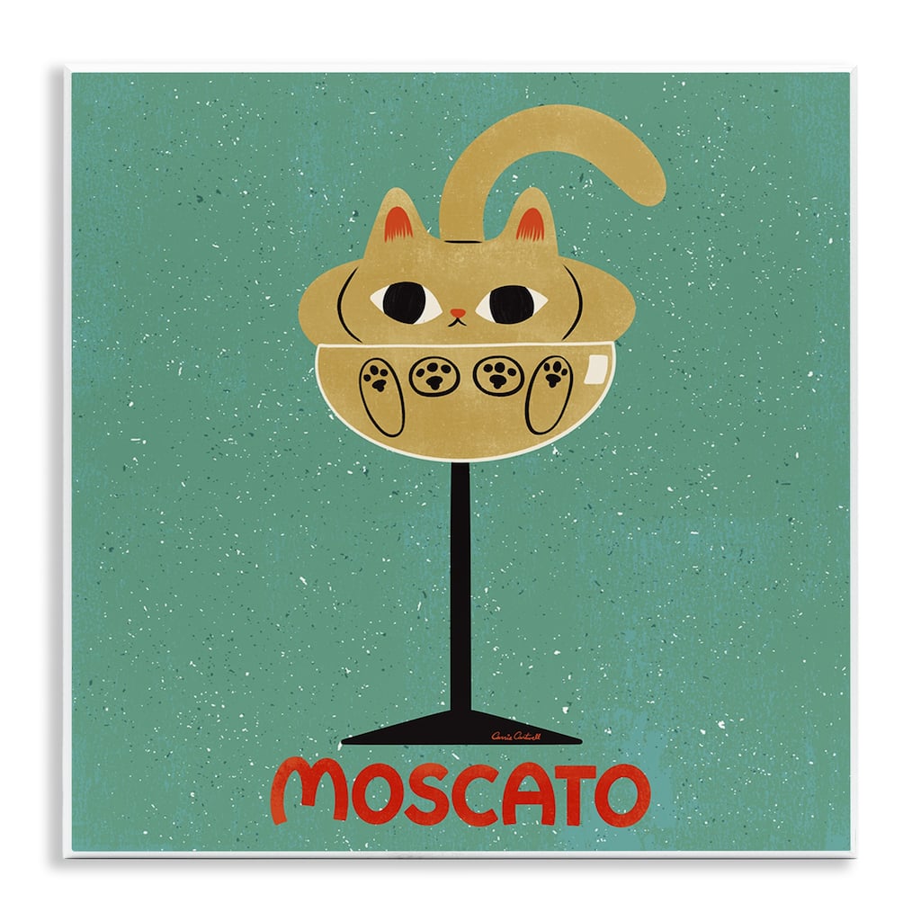 Stupell Moscato Feline Wine Wall Plaque Art Design By Carrie Cantwell