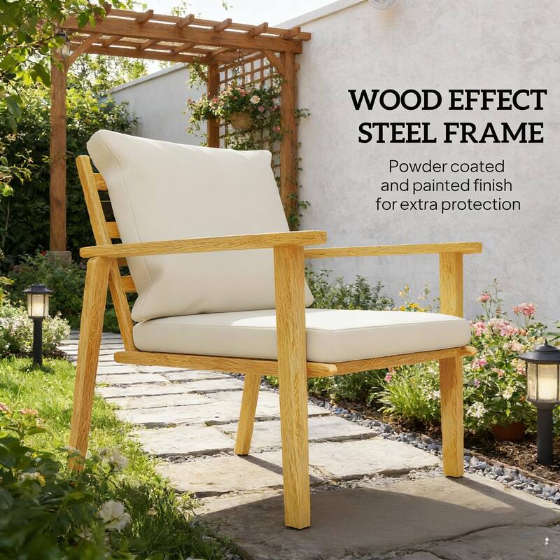 GDFStudio - Alaric Nordic-Inspired Compact Outdoor Bistro Lounge Set - 3 Piece