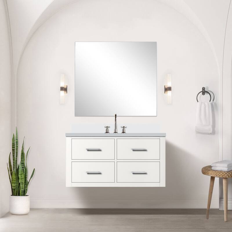 Castor Bath Vanity with Quartz Top, Sink and Mirror