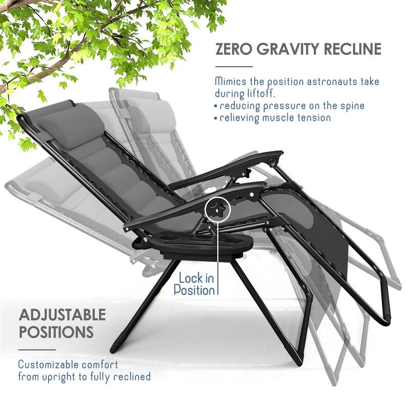 Nestl Outdoor Padded Zero Gravity Chair