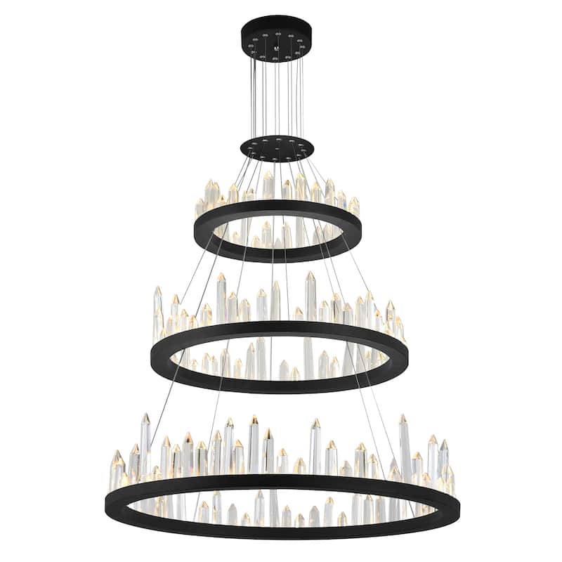 Juliette LED Chandelier With Black Finish - Black