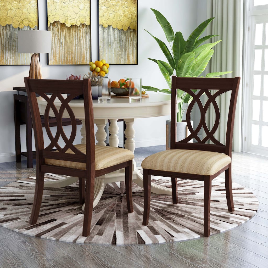 Elsie Traditional Brown Wood Dining Chairs (Set of 2) by Furniture of America
