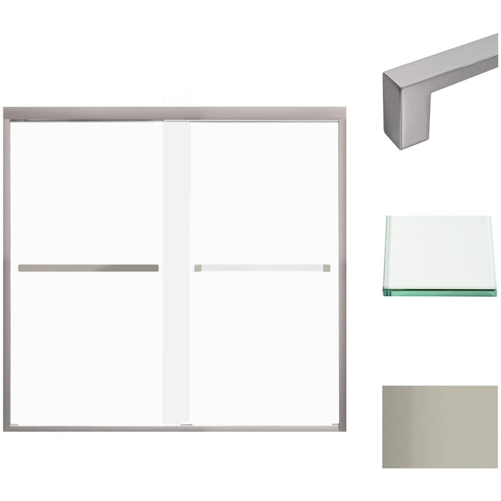 Transolid FBPT605808F-S 58" High x 59" Wide Bypass Frameless Shower