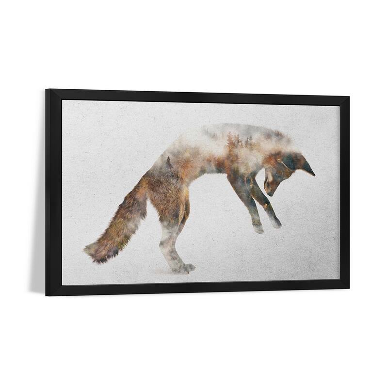 Jumping Fox Premium Framed Poster by Andreas Lie