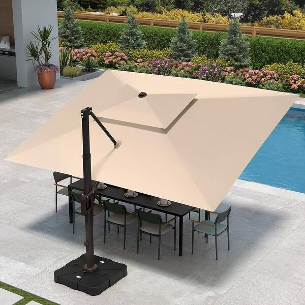Rectangular Double Offset 9' X 12' Heavy Duty Double Top Windproof Rectangle Offset Patio ...