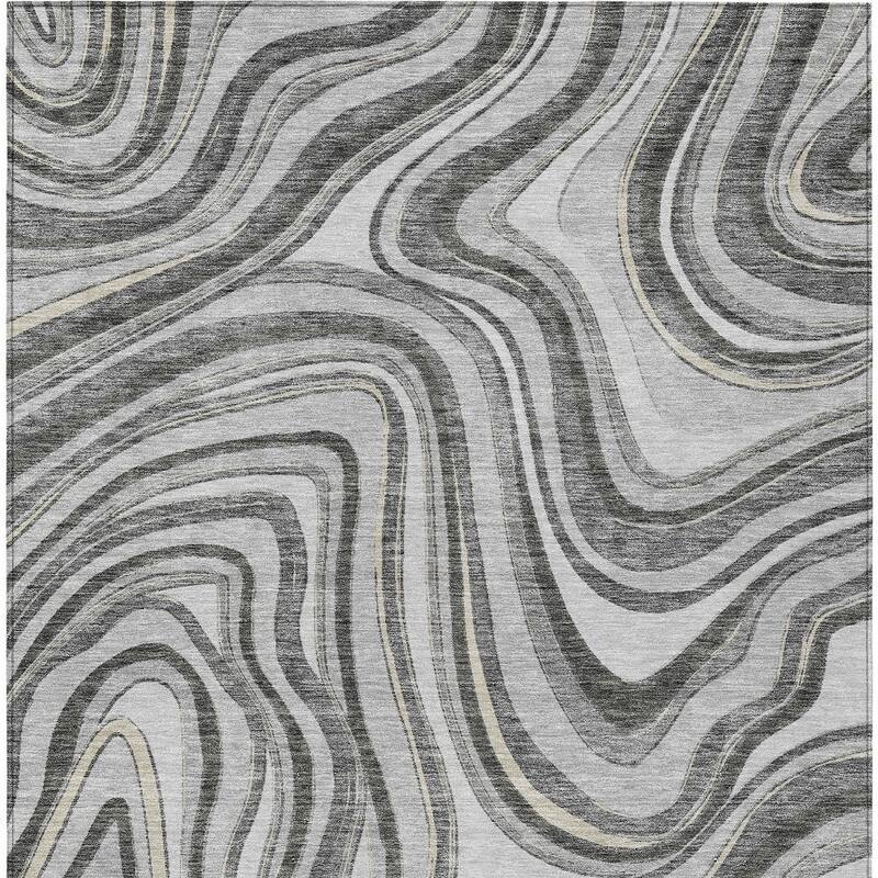 HomeRoots Abstract Transitional Rectangle Outdoor Rug