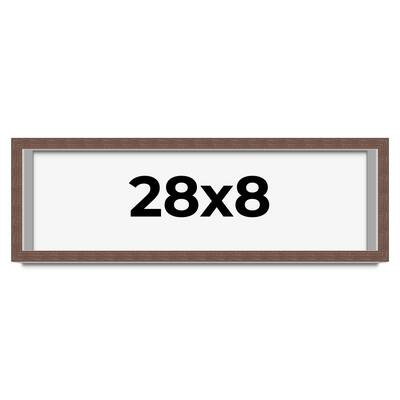 28x8 Shadow Box Frame Brown | 1.125 inches Deep Real Wood Rustic