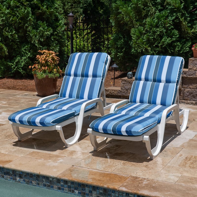 Casual Cushion Sunbrella® Fabric 1-Piece Outdoor Chaise Cushion, 22.5"W x 74"L - 22.5"W x 74"L