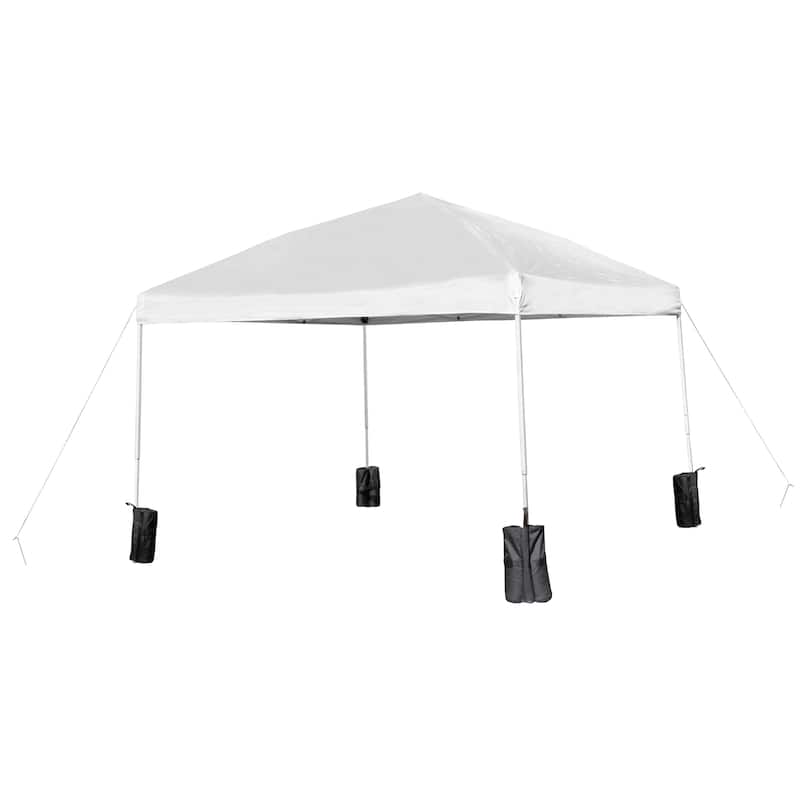 10'x10' Pop Up Straight Leg Canopy Tent With Sandbags and Wheeled Case - 10x10