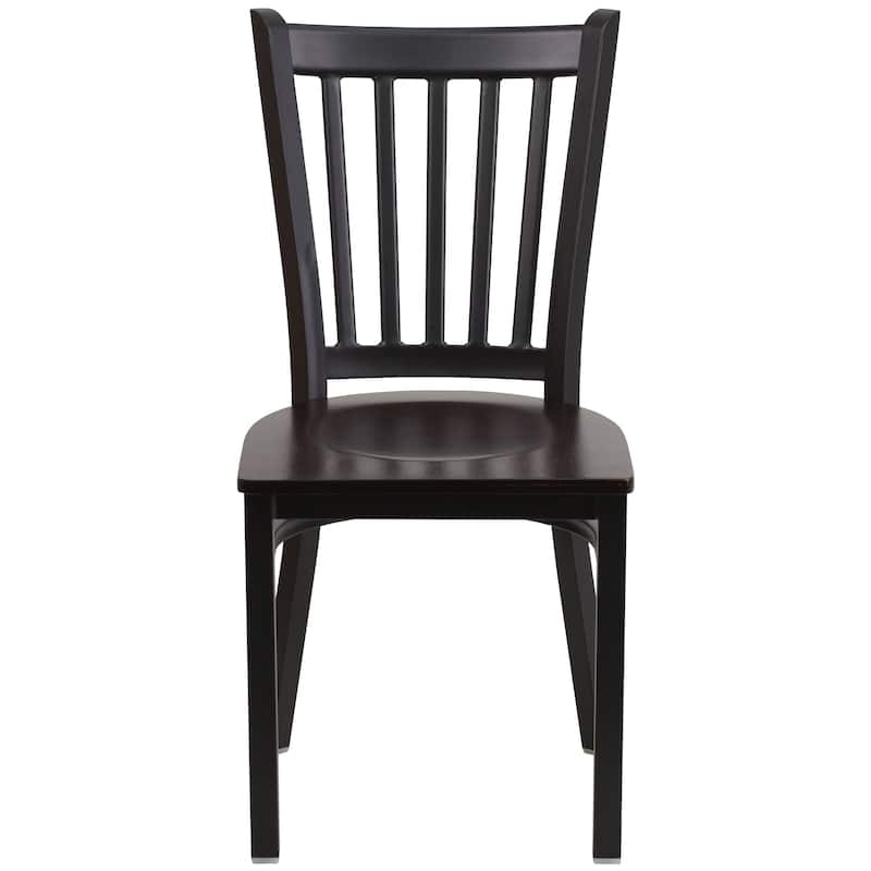 2 Pack Vertical Back Metal Restaurant Chair - 17"W x 20.25"D x 34.25"H