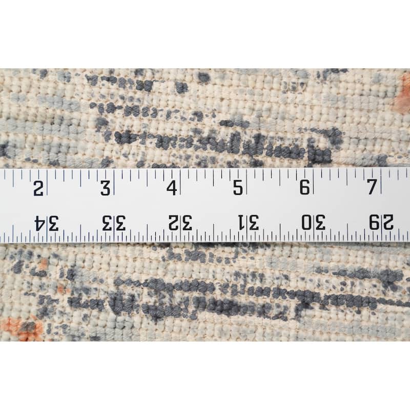 Hand Knotted Oriental Viscose Silk Carpet Modern Animal Pictorial Greys & Charcoal Abstract Area Rug - 7' 9'' X 5' 5''