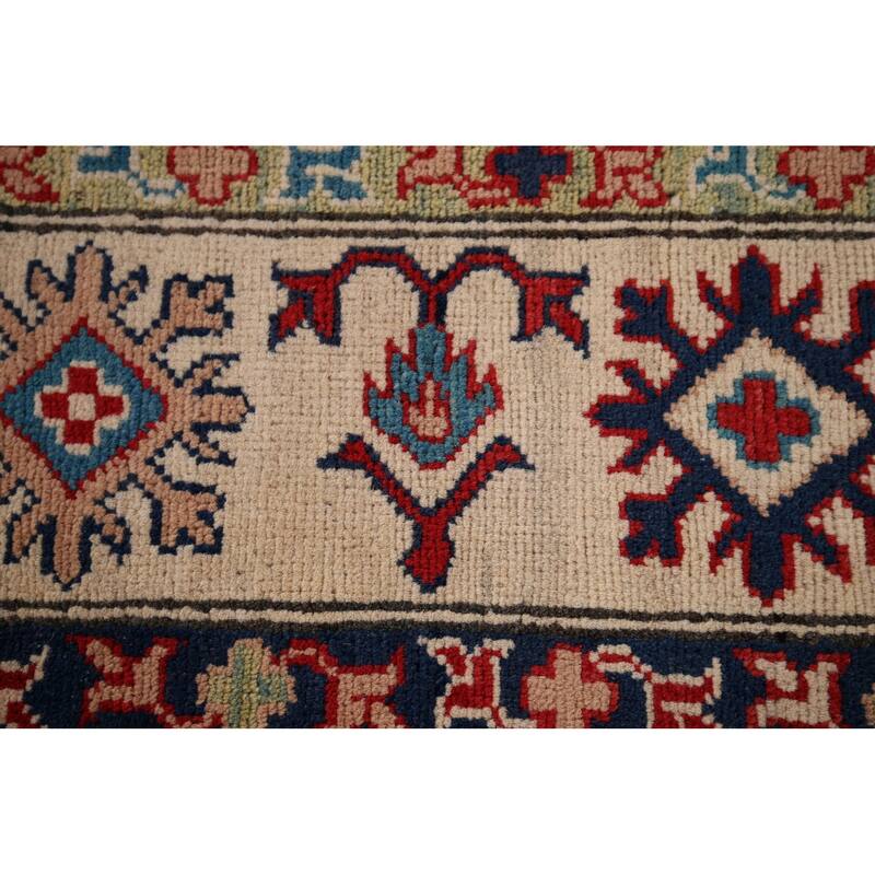 Blue Oriental Kazak Rug Hand-Knotted Wool Carpet - 6'7" x 10'0"