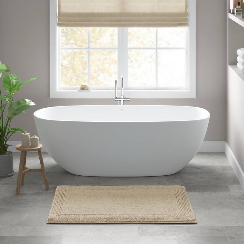 1 PCS 17x24" Cotton Tufted 3000 GSM Reversible Bath Rug White