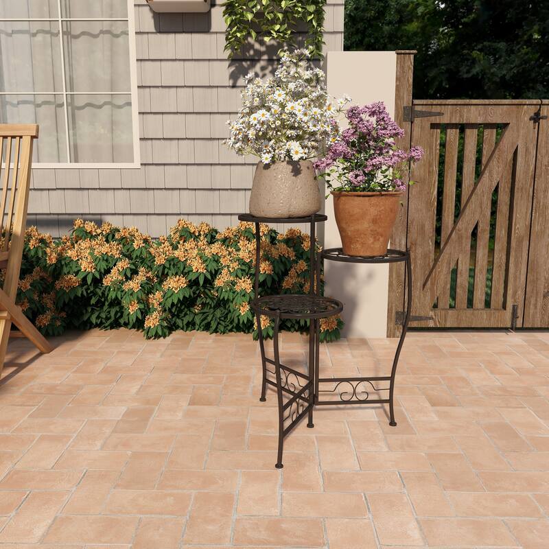 Metal Indoor Outdoor 3 Tier Floral Plantstand
