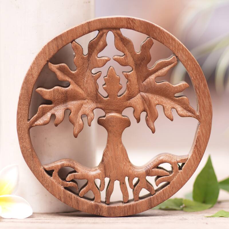 Novica Handmade Paradise Forest Wood Relief Panel