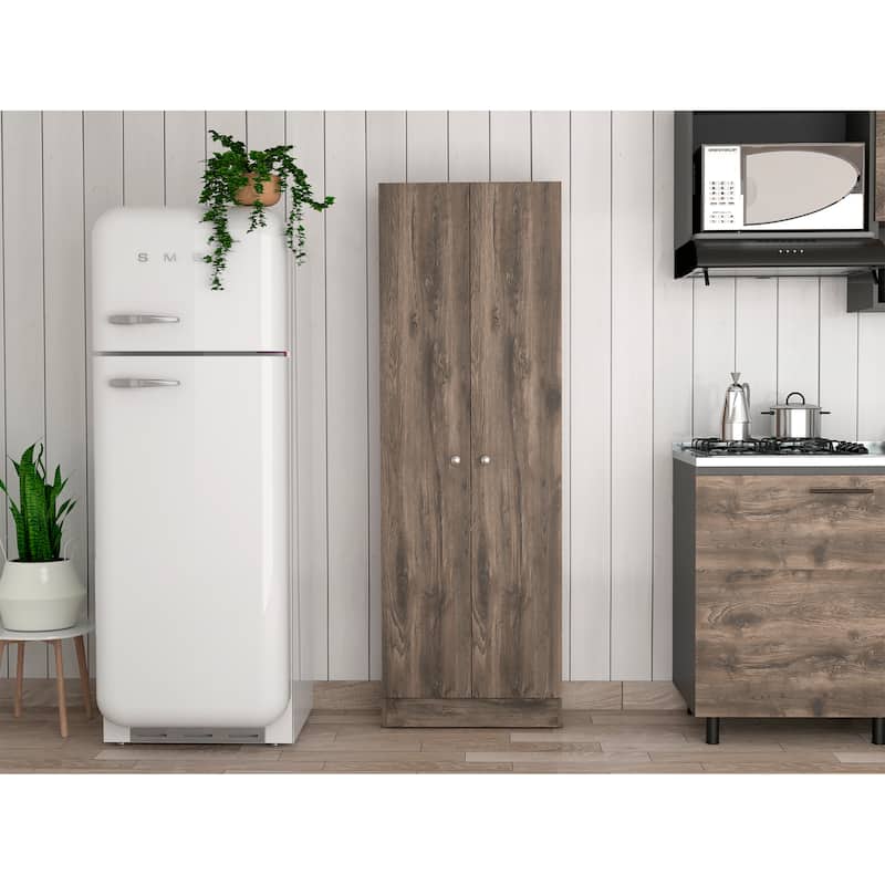 Buxton Rectangle 2-Door Storage Tall Cabinet Carbon