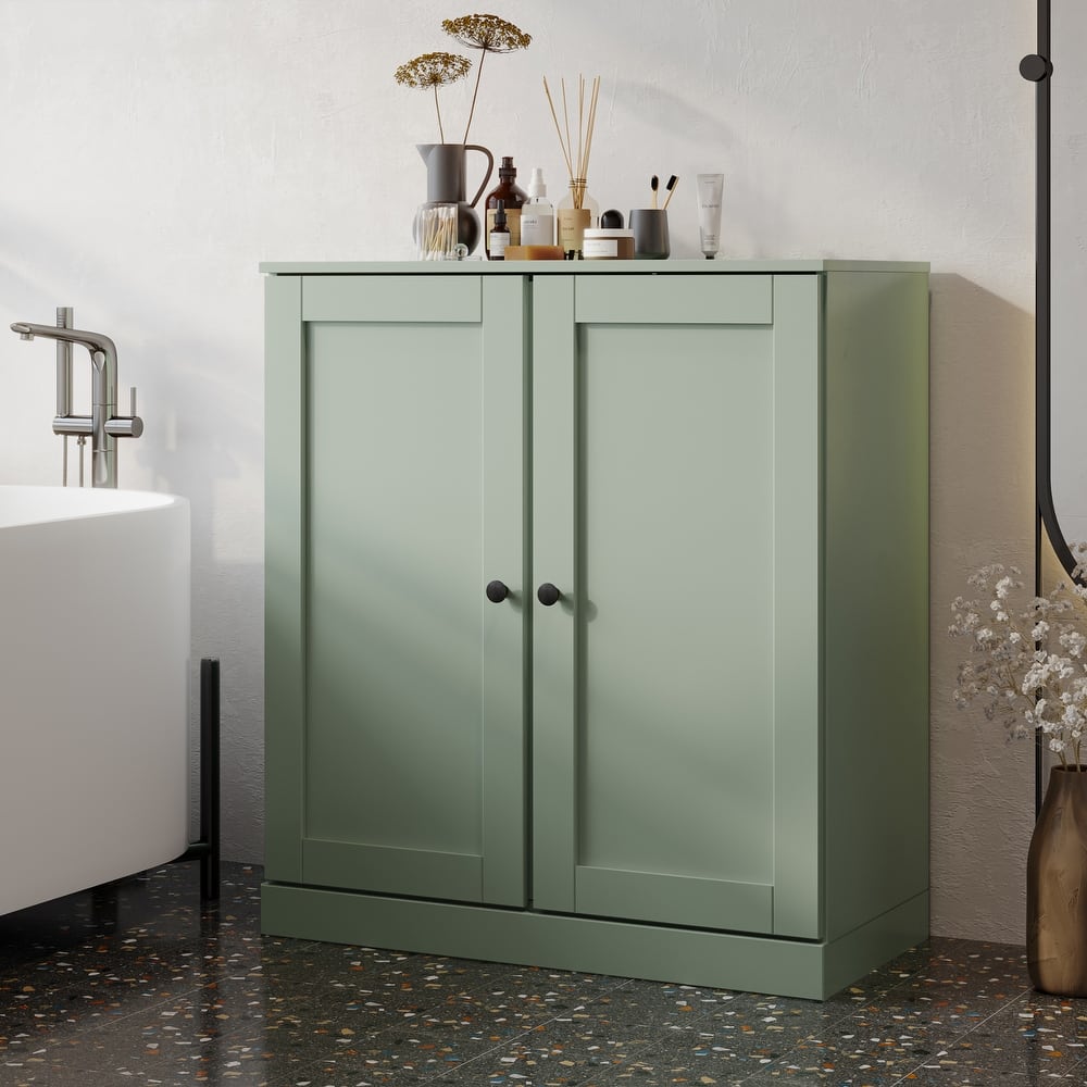 Palace Imports 100% Solid Wood Bathroom Storage Cabinet, Shaker Doors, Adjustable Shelves, 32" Wide, 35.75" Tall