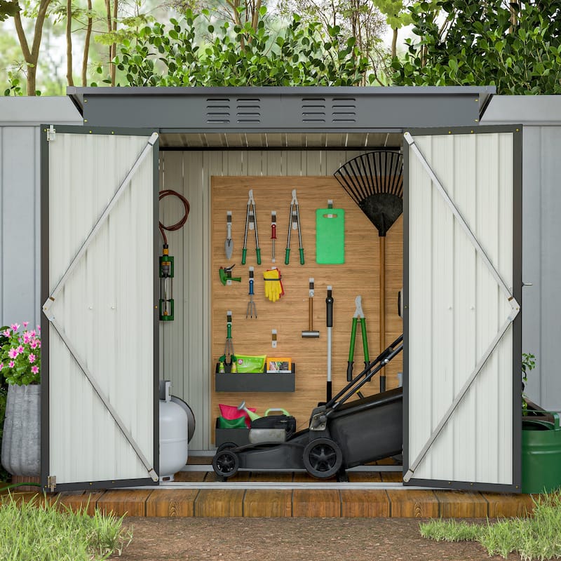 GDFStudio - Lucas All-Weather 6x4 ft Outdoor Storage Shed with Robust Construction and Easy Assembly