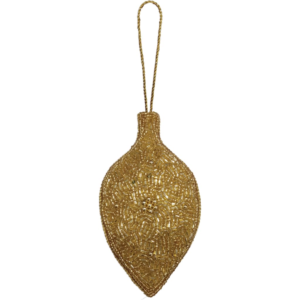 Gold Oval Ornament -Set of 2