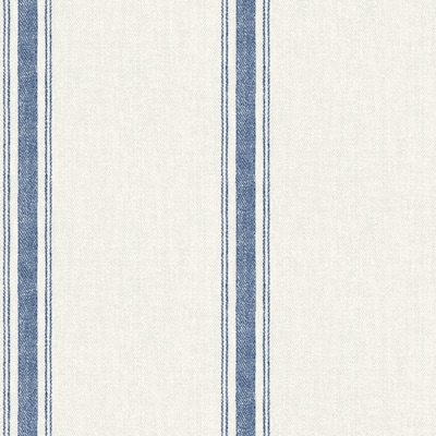 Linette Blue Fabric Stripe Wallpaper - 20.5in x 396in x 0.025in