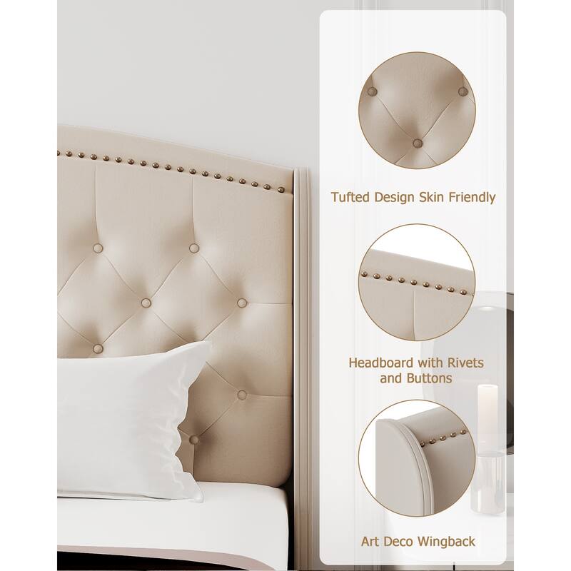 Bed Frame with Upholstered Headboard