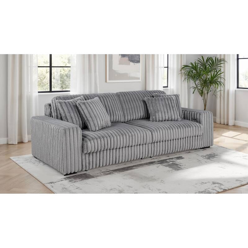 Jacana Corduroy Upholstered Dual Power Chaise Sofa