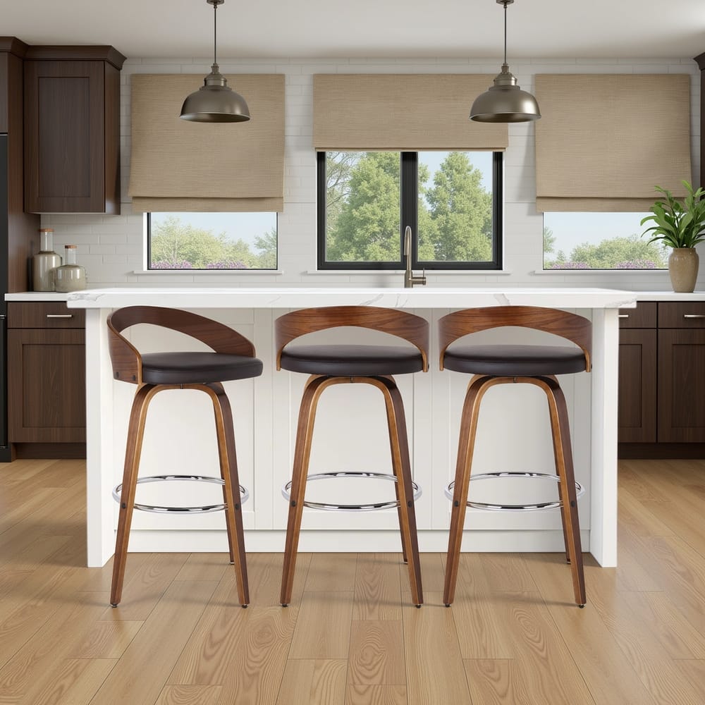 Carson Carrington Solavagen Mid-Century Modern Swivel Counter or Bar Stool