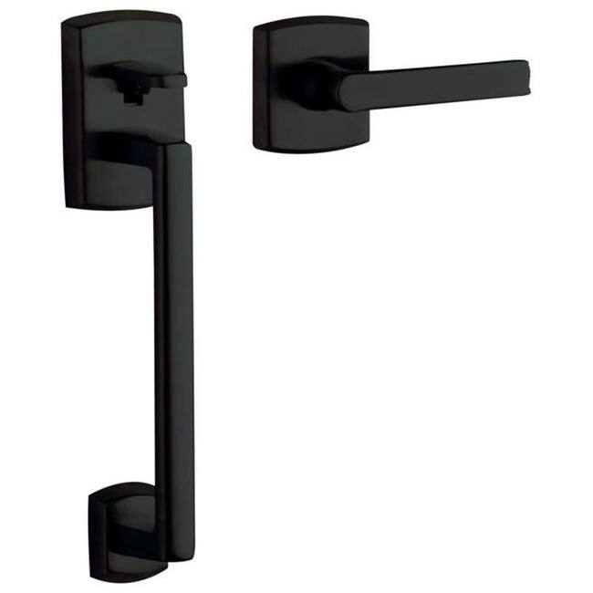 Baldwin Soho Sectional Entry Handle Set Kit with Interior Soho Lever - Satin Black