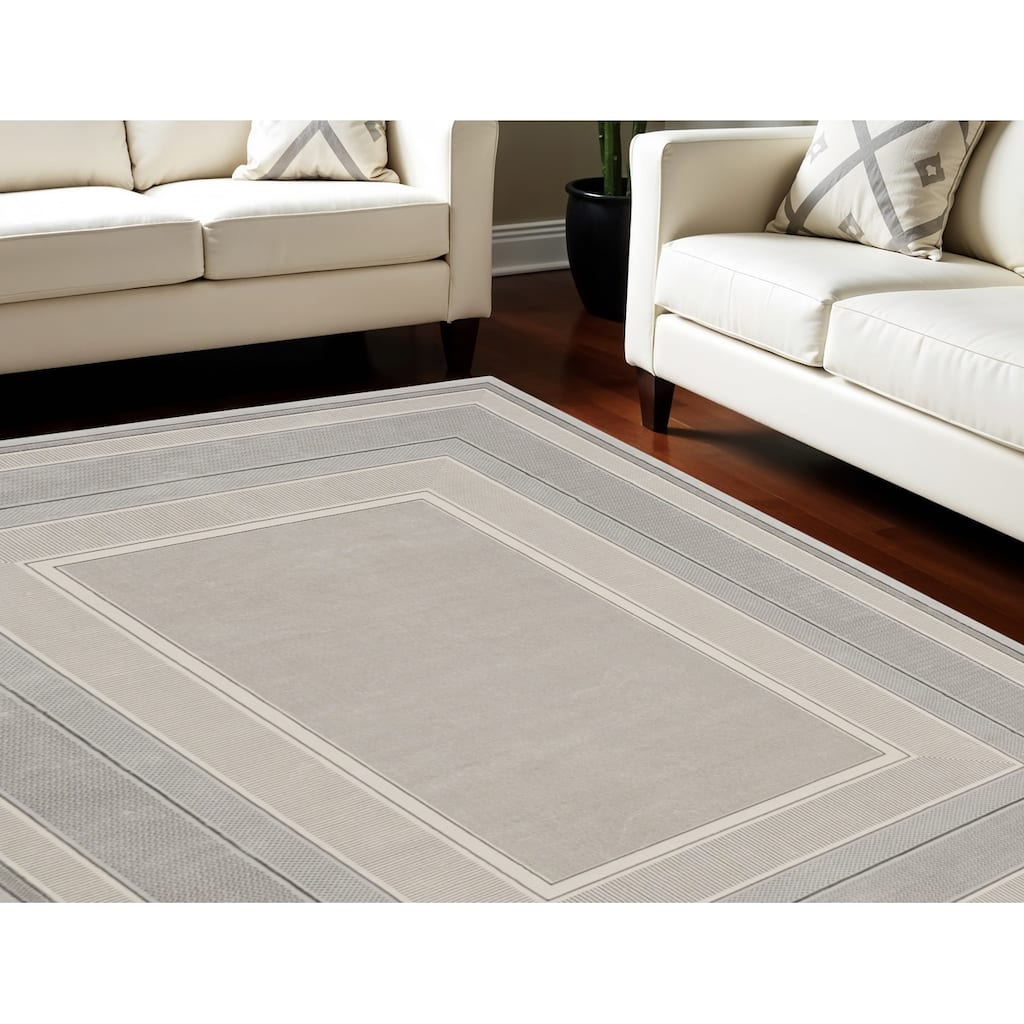 Power Loomed Geometric Modern Non Skid Stain Resistant Area Rug - 144' X '108' X '0.39