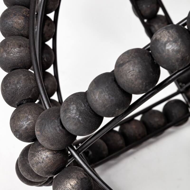 Earnhardt I Small 9L x 9W Black Wooden Beaded Orb