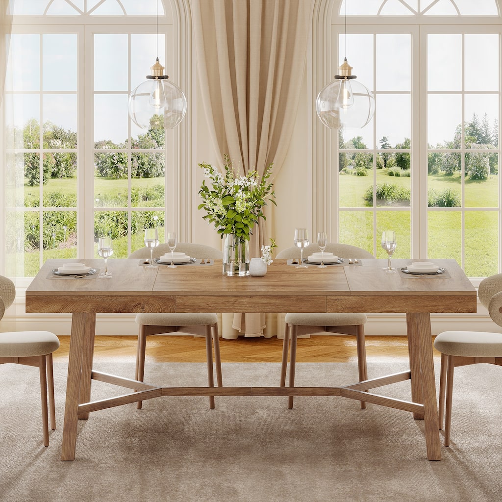 Large Rectangle Kitchen Table with Reinforced Legs