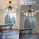 preview thumbnail 14 of 19, 48 Inch Retractable Clear 4-Blade Modern Sputnik Ceiling Fans with Light (excl.bulb) Luxury Chandelier