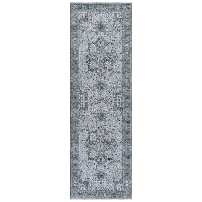 SAFAVIEH Tucson Goldina Machine Washable & Slip Resistant Rug - 2'6" x 8' Runner - Grey
