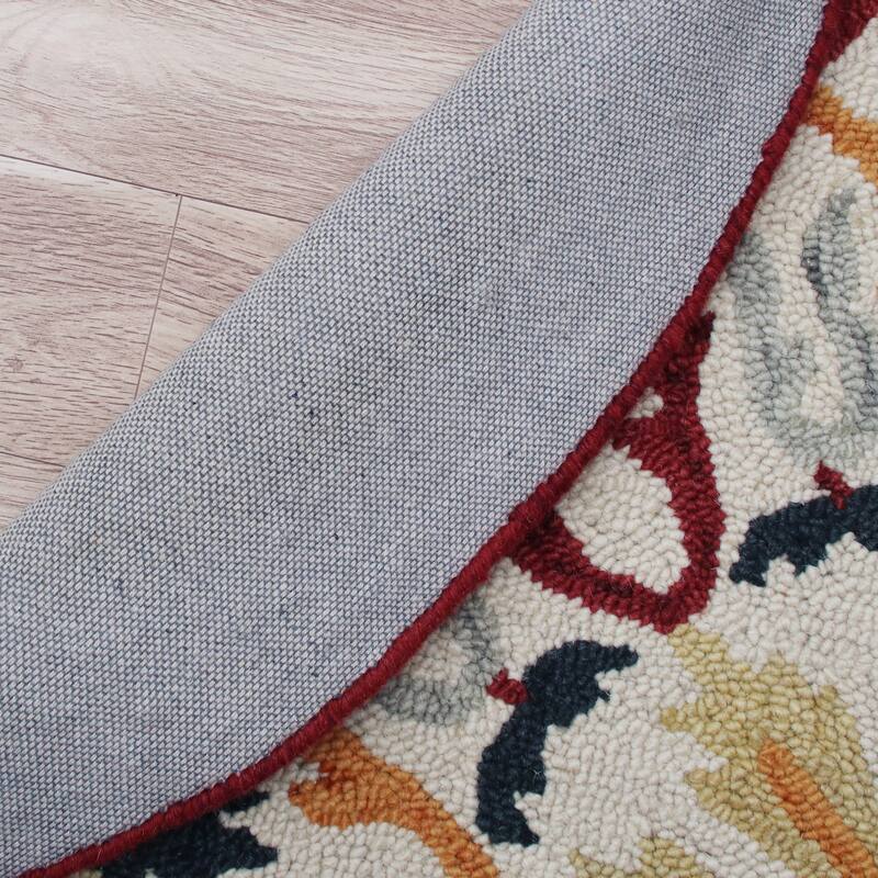 Sevita Hand Tufted Electric Floral Medallion Round Rug