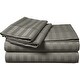 preview thumbnail 8 of 20, Luxury 500 Thread Count Egyptian Cotton Solid or Striped Sheet Set California King - Charcoal (Damask Stripe)