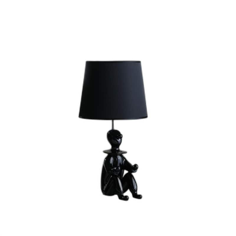 21 Inch Bedside Lamp with Empire Shade for Bedrooms or Living Rooms - 11" x 11" x 21.25" - Black