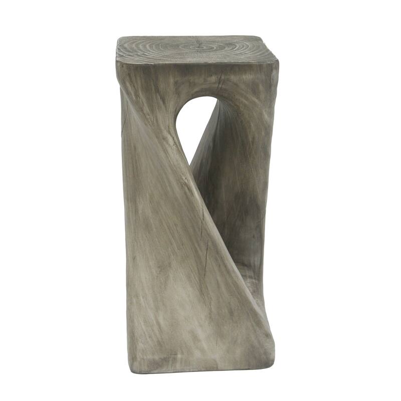 Twist Shape Side Table Lightweight Concrete End Table Decorative Accent Table, Garden Stool Table for Outdoor Indoor