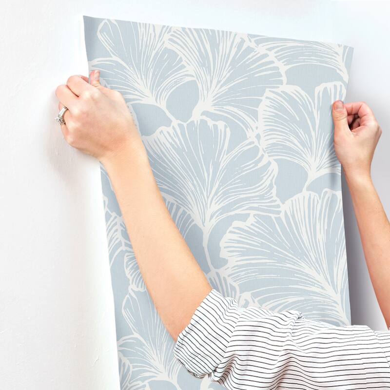 A-Street Prints Kyoto Sky Ginkgo Leaf Wallpaper