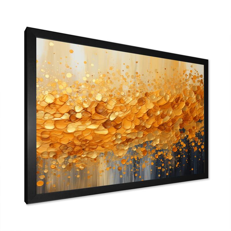 Designart "Golden Radiance I" Abstract Landscape Framed Wall Art Living Room