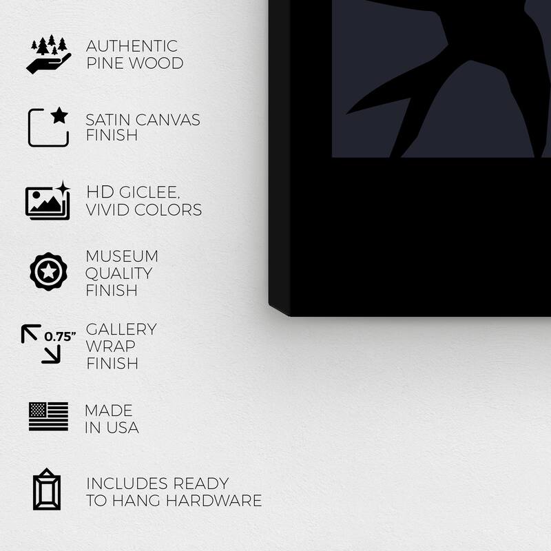 Wynwood Studio Canvas Advertising Maison Boheme Birds Black and Modern & Contemporary Wall Art Canvas Print