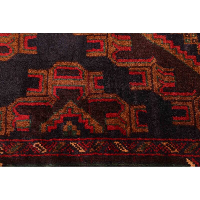 ECARPETGALLERY Hand-knotted Teimani Black, Brown Wool Rug - 3'10 x 6'11
