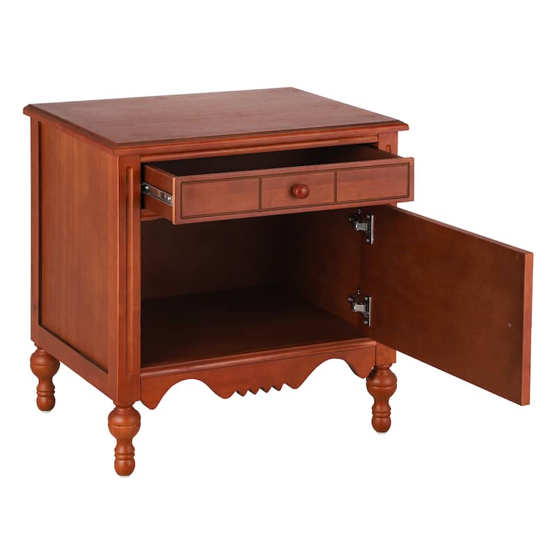 Christopher Knight Home - Marwood Carved Wood Nightstand with Soft-Close Slides and Gourd Legs